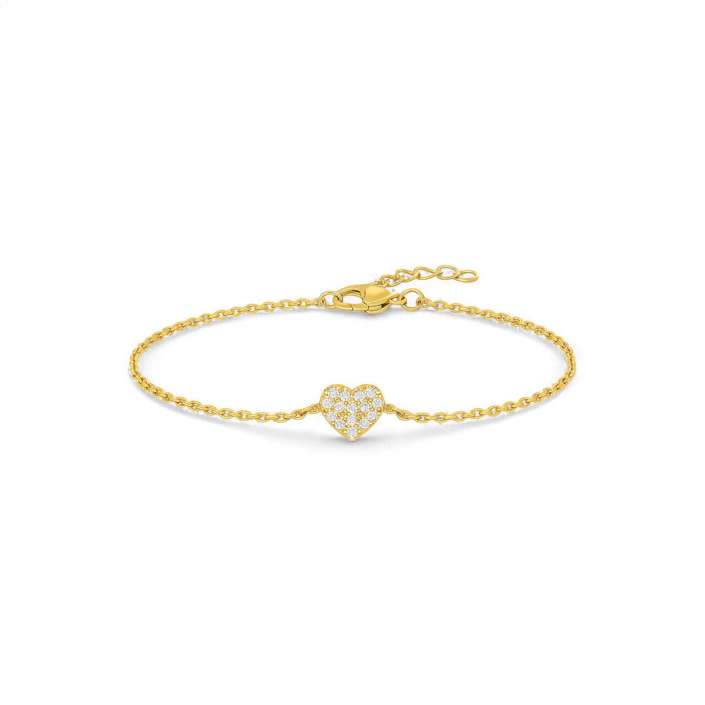 Ava Heart Diamond Bracelet in 18K Gold