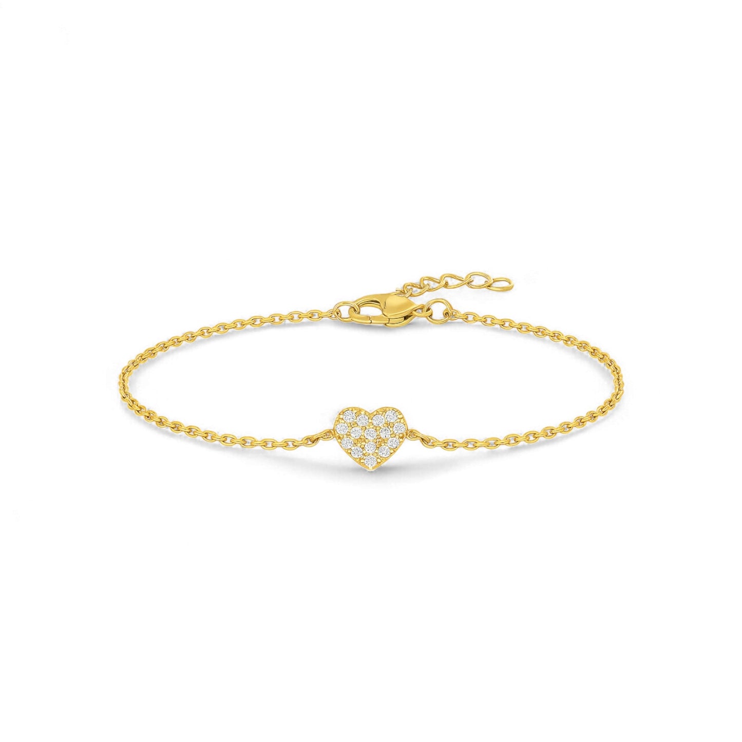 Ava Heart Diamond Bracelet in 18KT Gold