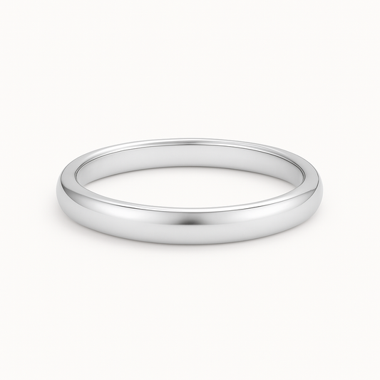 Silver ring on a white background
