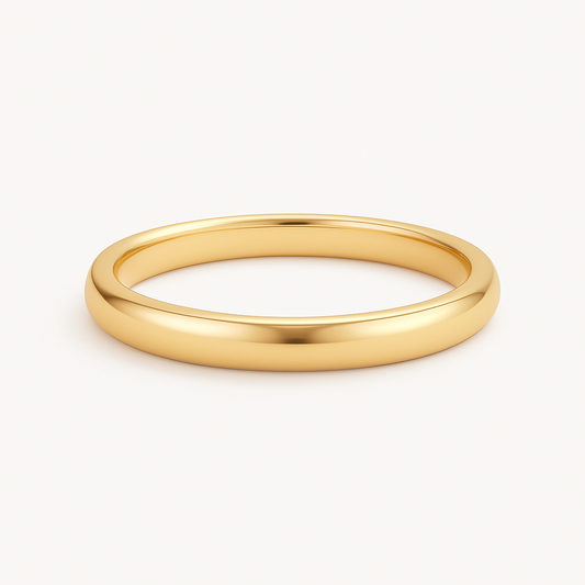 Gold ring on a white background