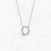 3MM pave eternity diamond necklace in 18KT gold with oval pendant