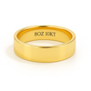 Gold ring with 'BOZ 10KT' engraving on a white background