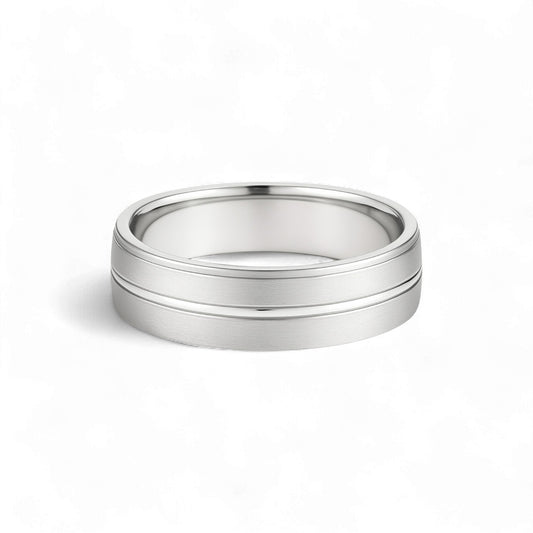 6mm Midline Sandblast Band in 18KT Gold