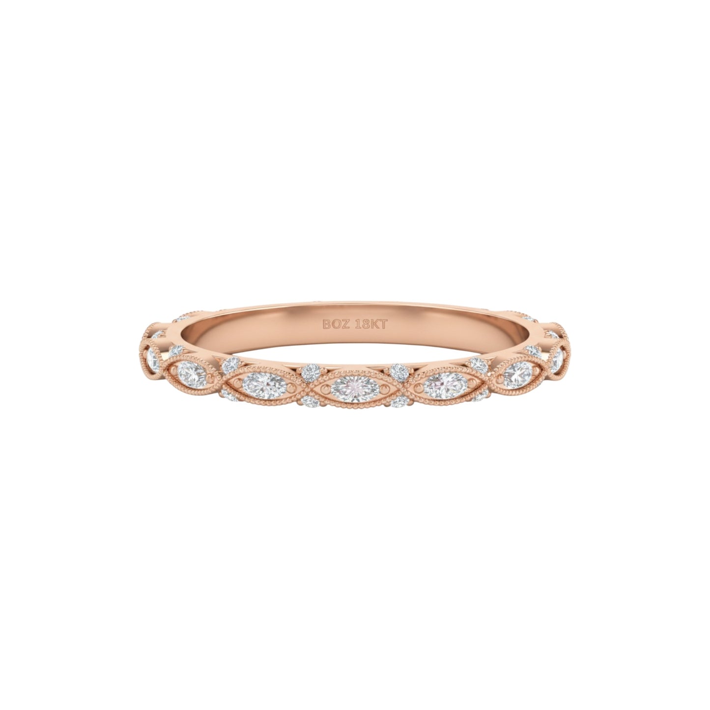 Hazel Moissanite Band in 18KT Gold