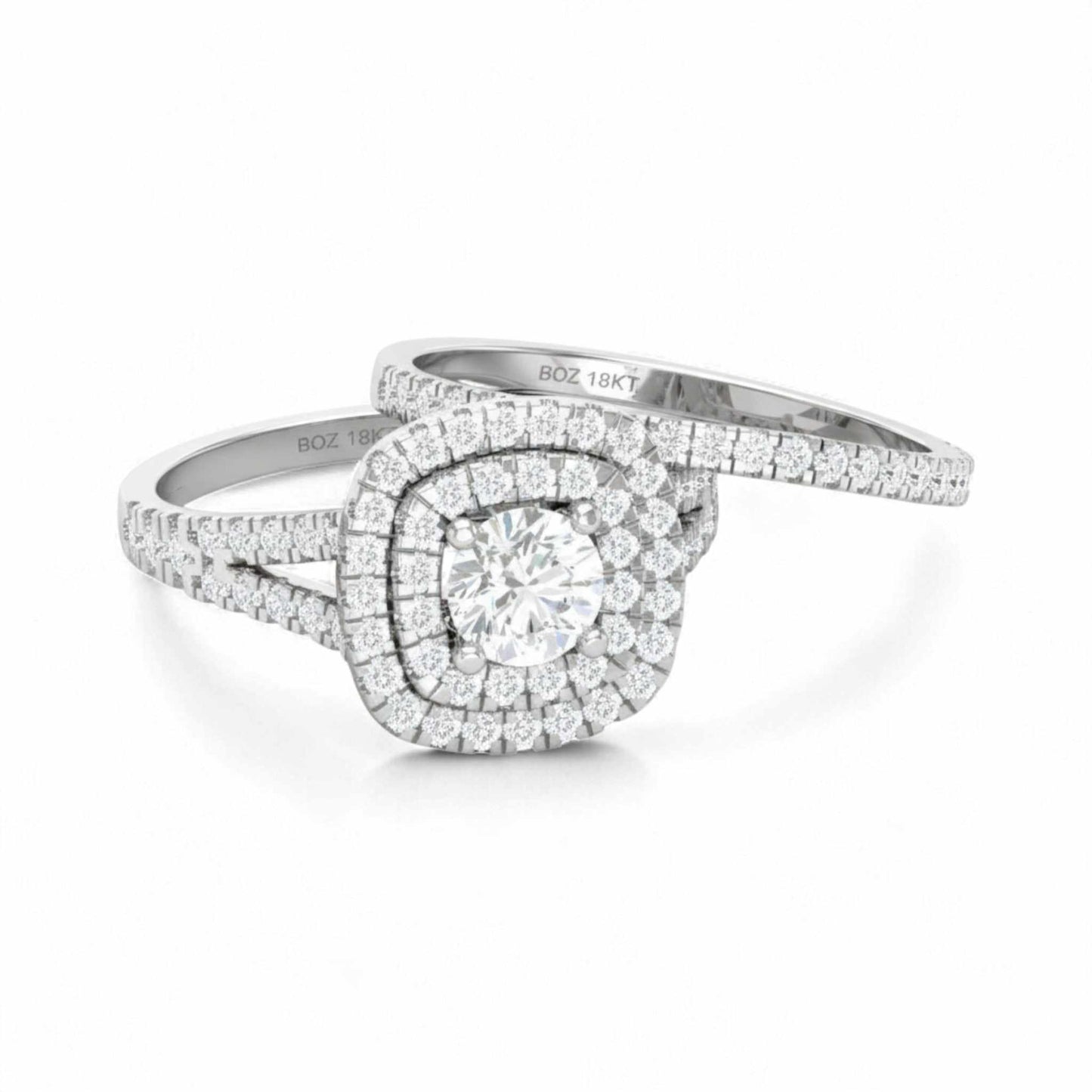 Diamond ring with a white background