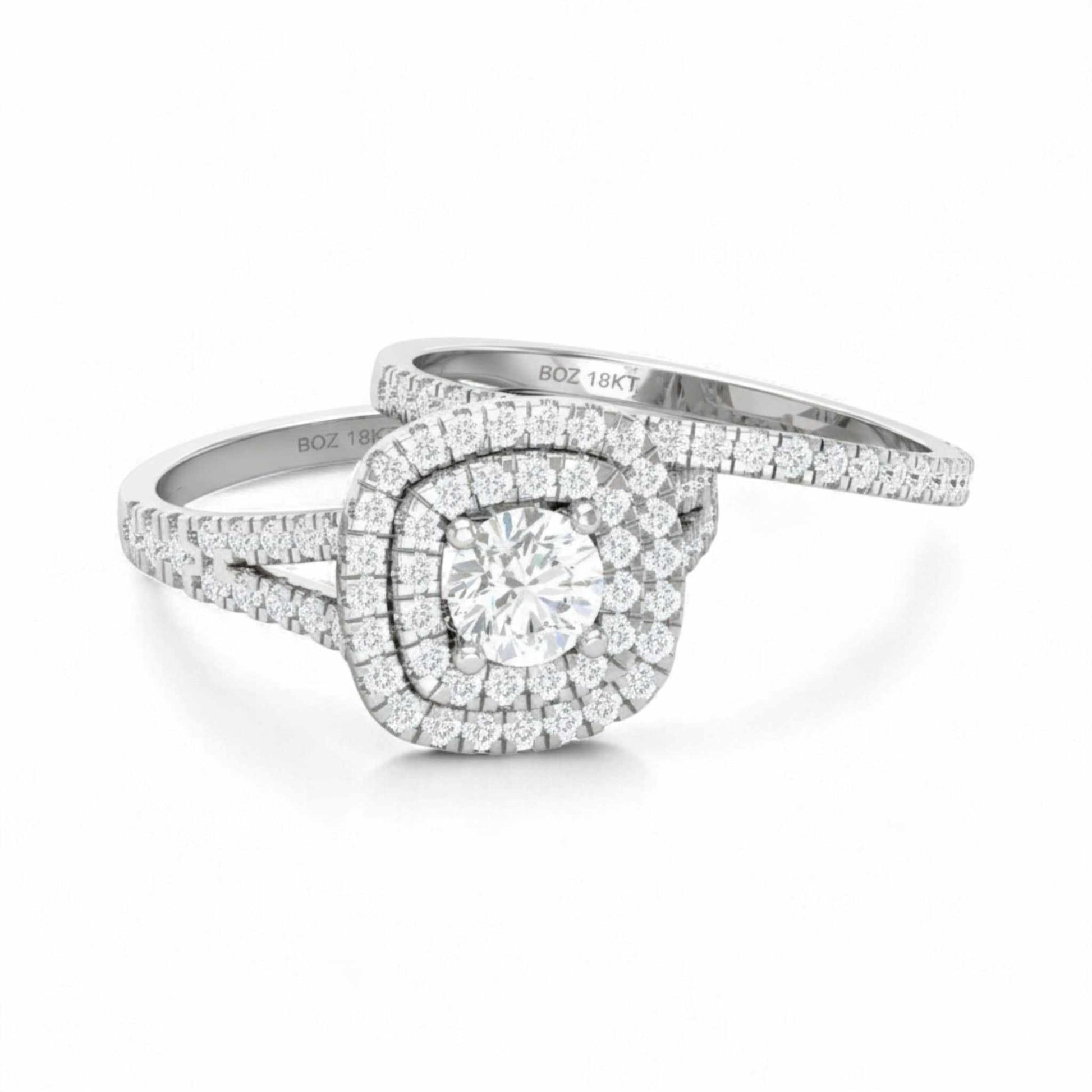 Diamond ring with a white background