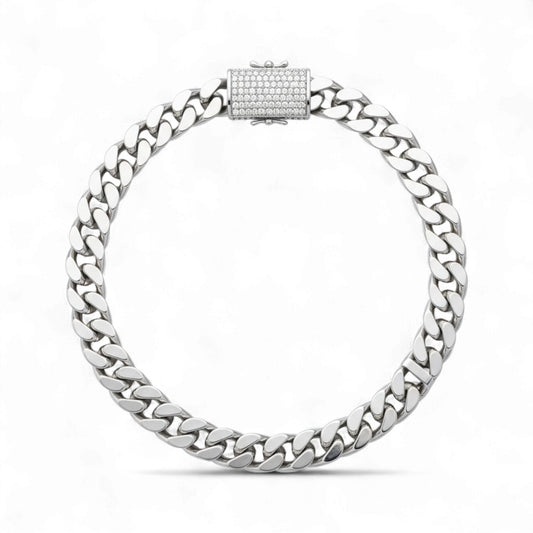 Cuban Moissanite Necklace in 925 Sterling Silver