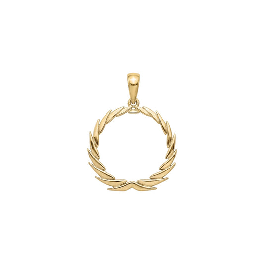 Gold wreath pendant on a white background