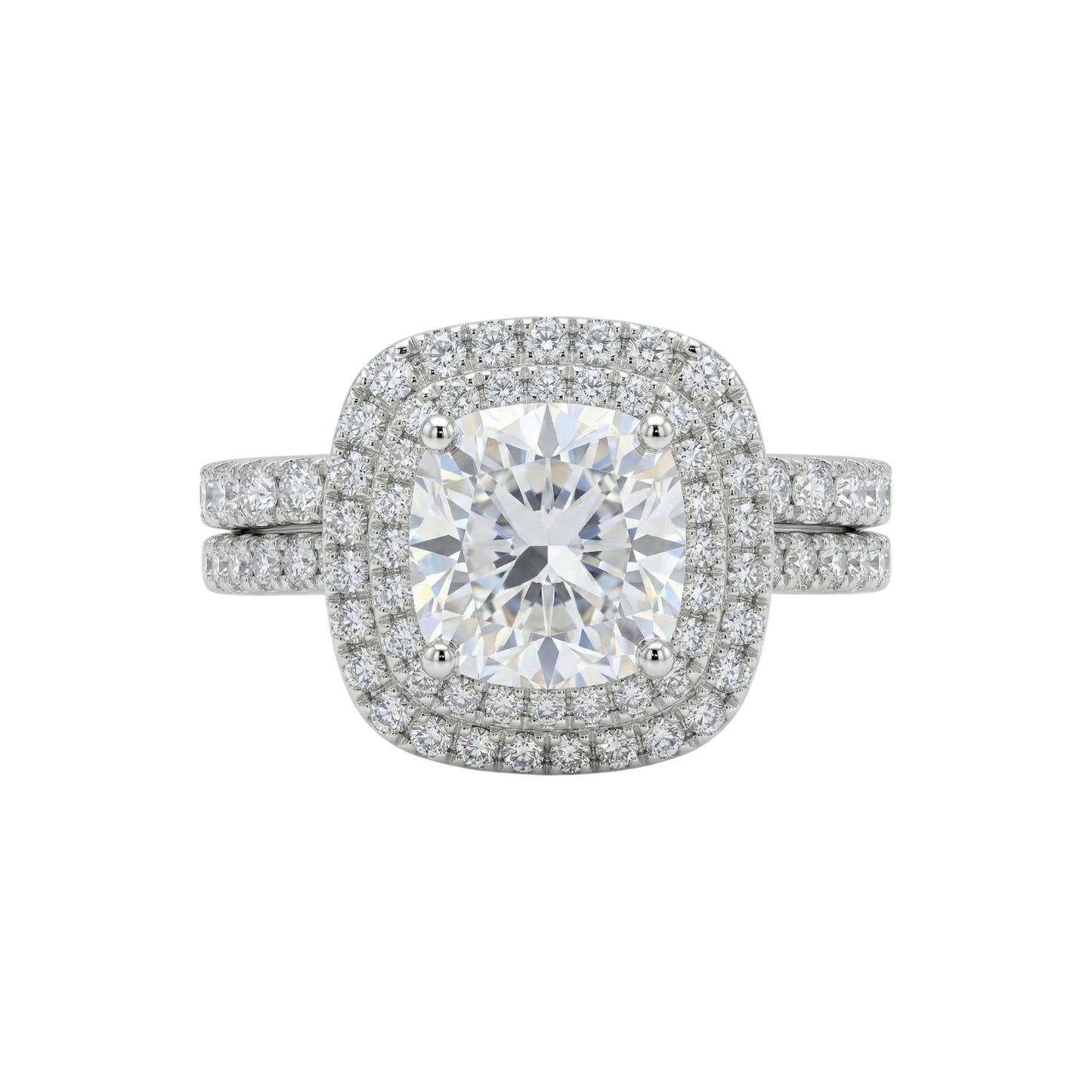 Chrissy round Cut Lab Grown Diamond Bride Set in Platinum