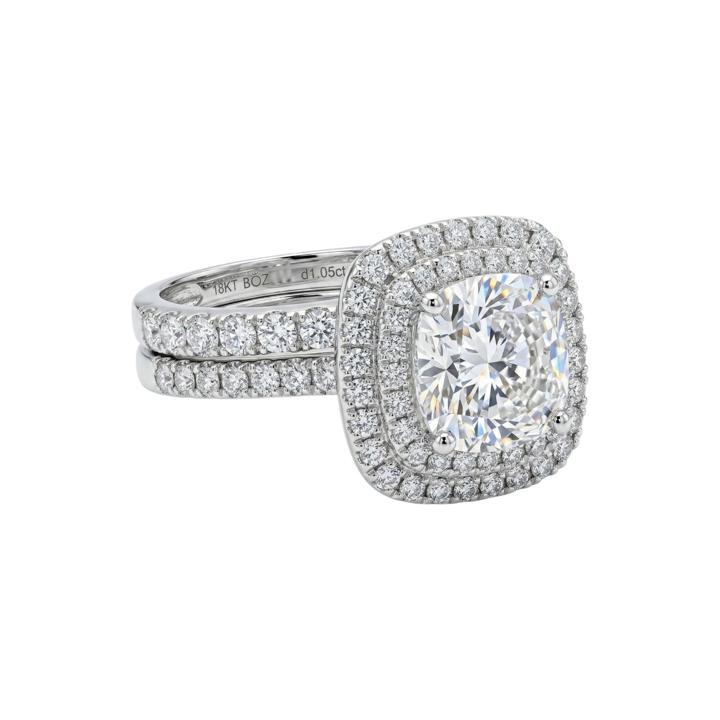 Chrissy round Cut Lab Grown Diamond Bride Set in Platinum