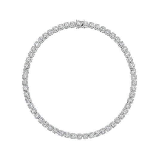 Diamond necklace on a white background