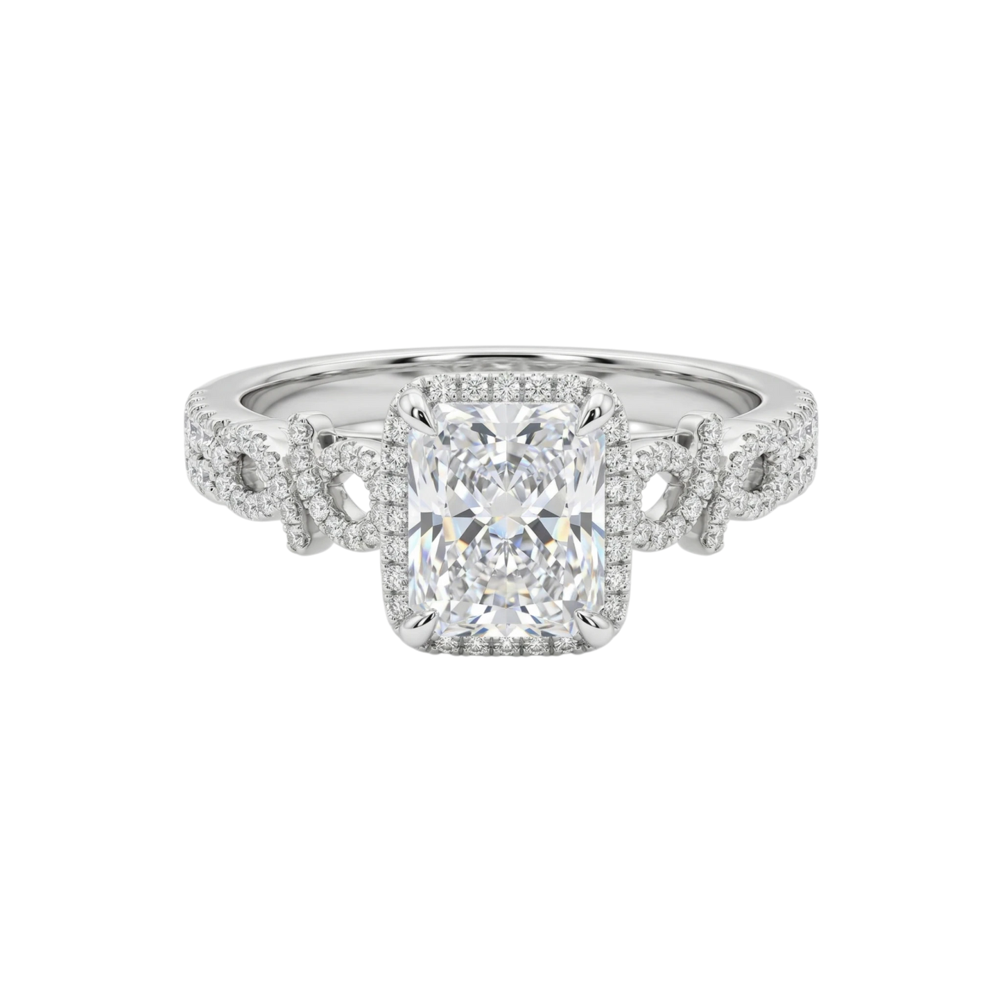 Diamond ring with a white background