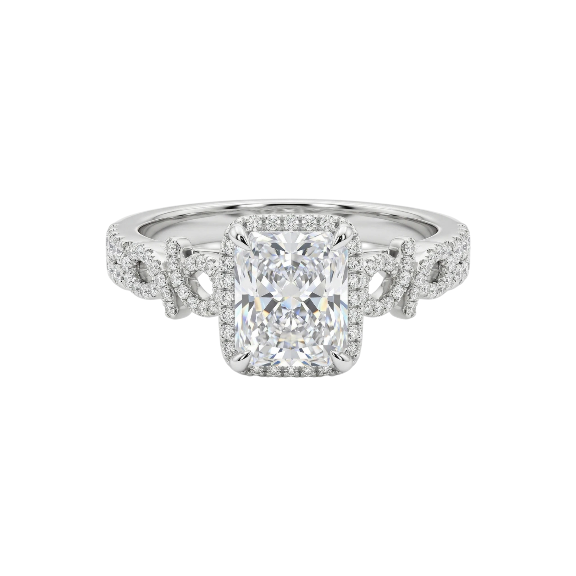Diamond ring with a white background