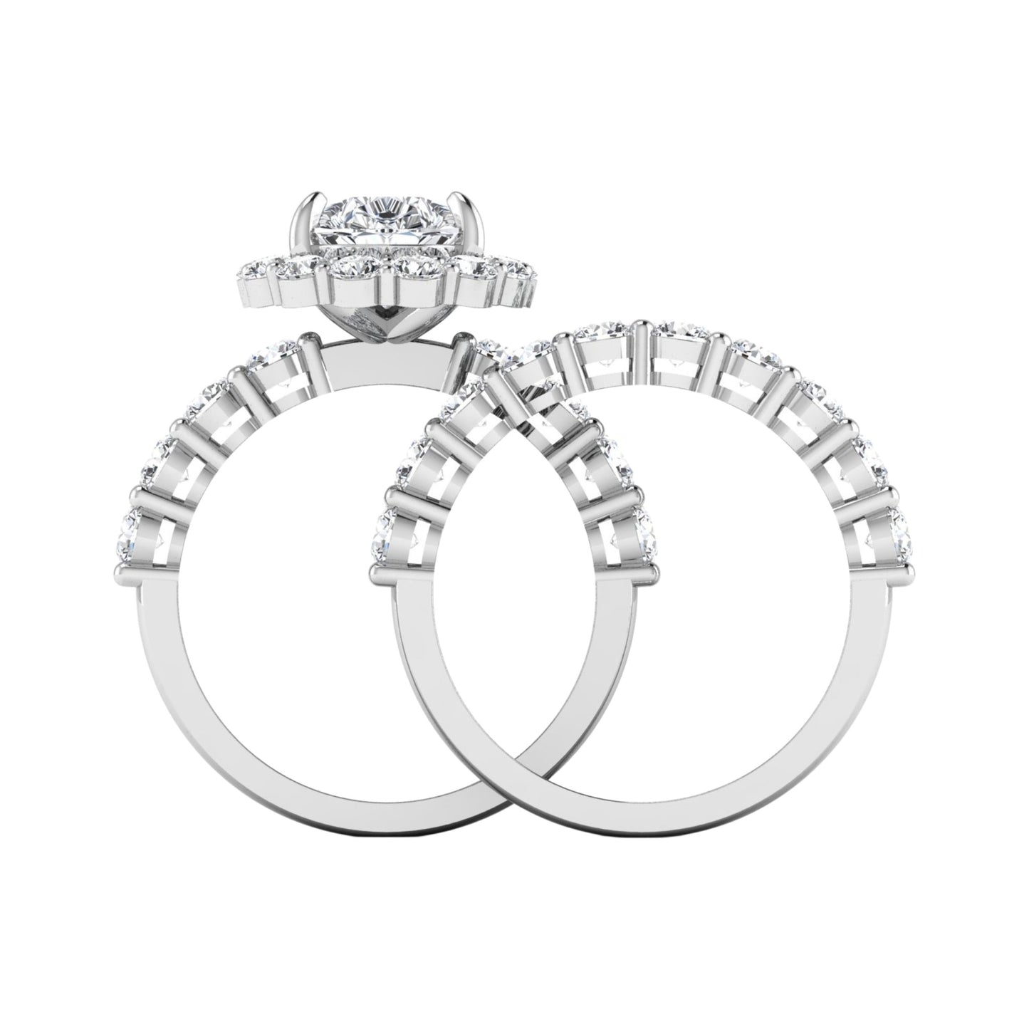 Luna 3 Stack Lab Grown Diamond Bride Set in 18KT Gold