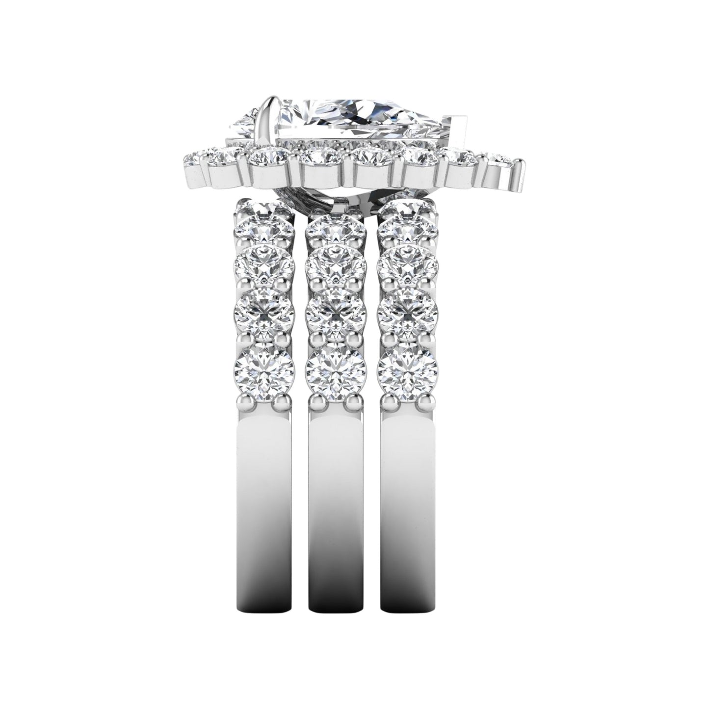 Luna 3 Stack Lab Grown Diamond Bride Set in 18KT Gold