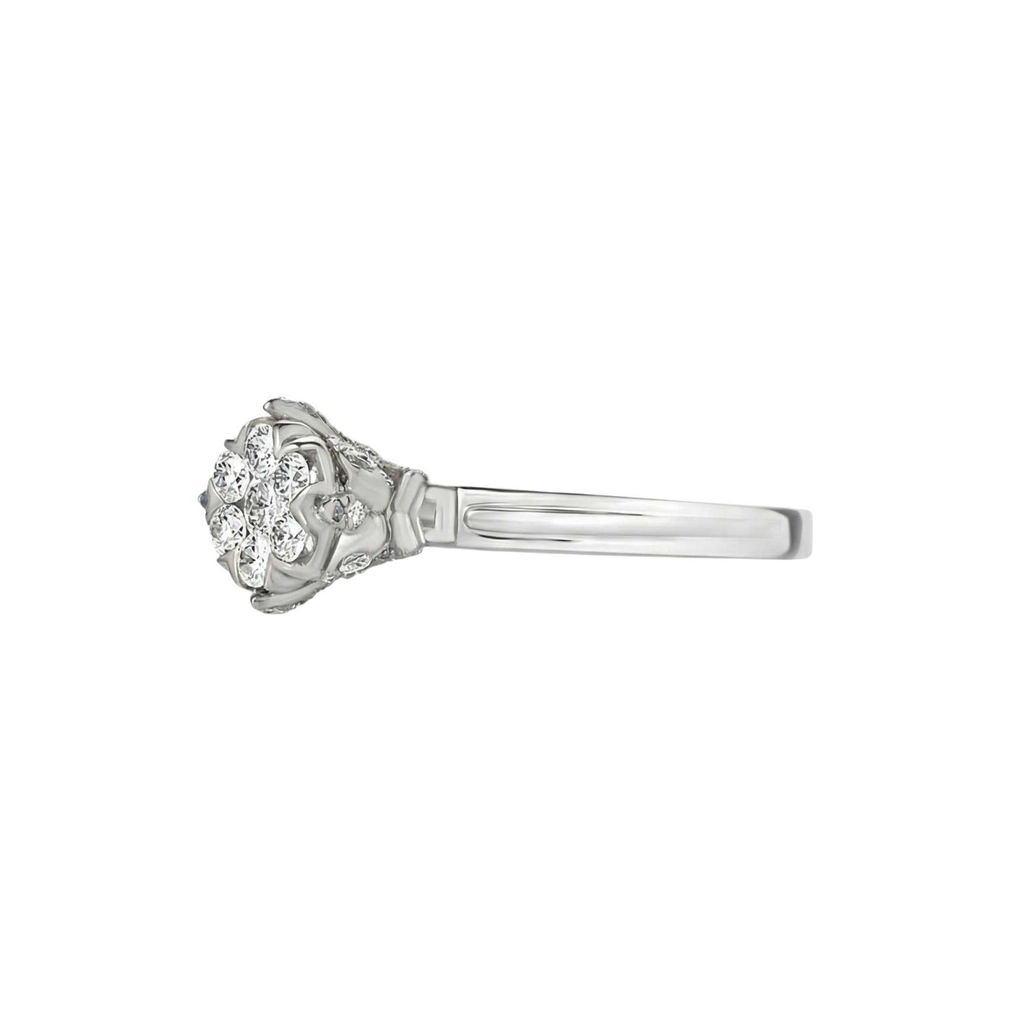 Silver hair clip with clear gemstones on a white background