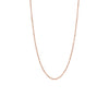 Rose gold chain necklace on a white background