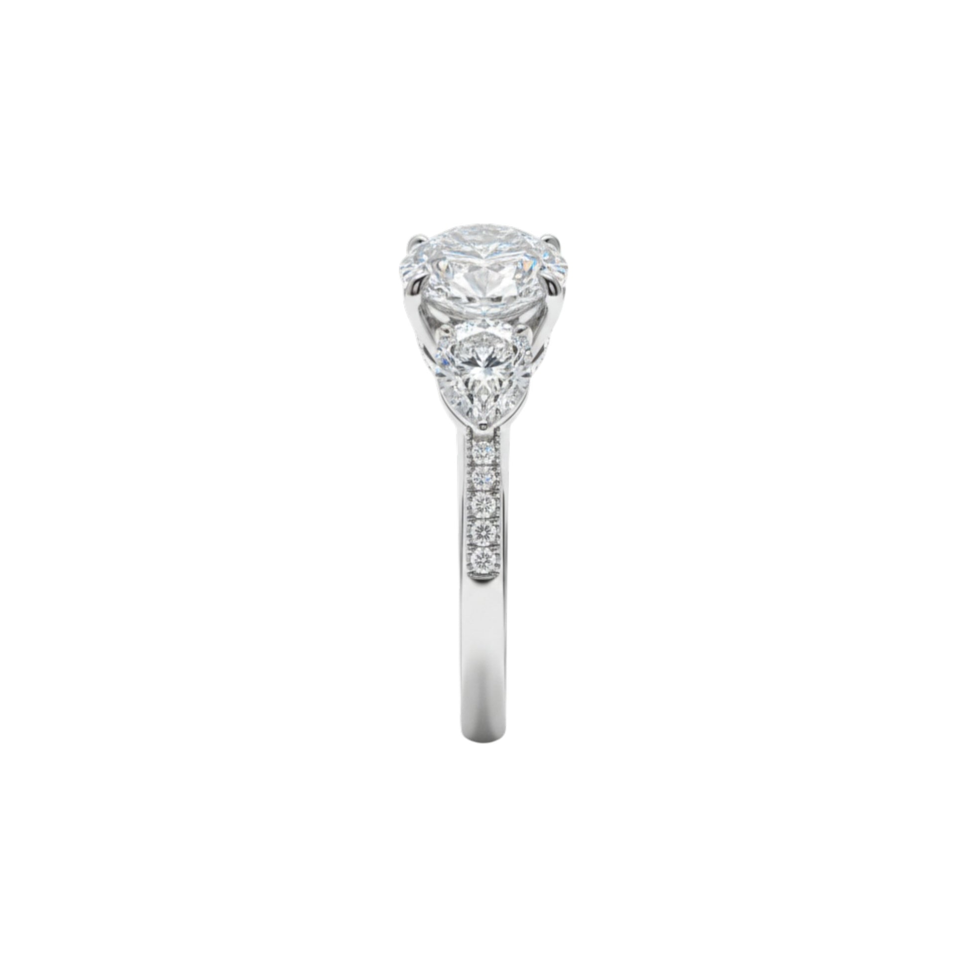 Diamond ring with a white background