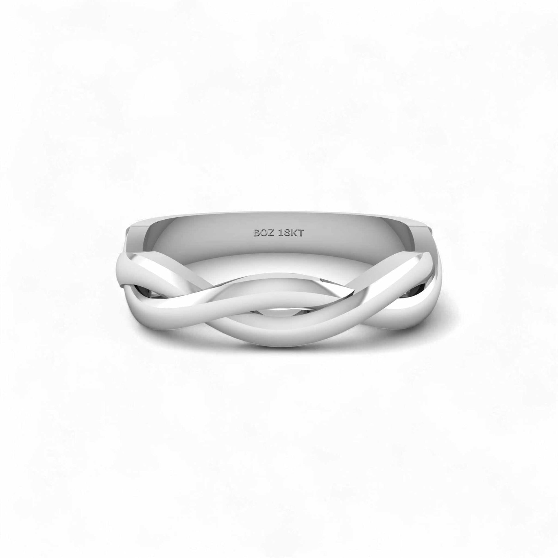 BOZ Forever Band 18KT gold ring with twisted design symbolizing lasting bond and elegance