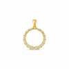 BOZ Forever Round Shape Moissanite Pendant in 18K gold with sparkling VVS1 D moissanite stones in a circular design