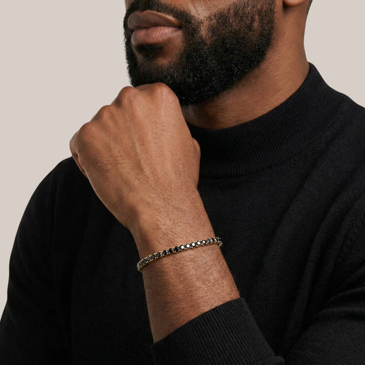 6.60 CT Black Moissanite Bracelet in 18KT Gold