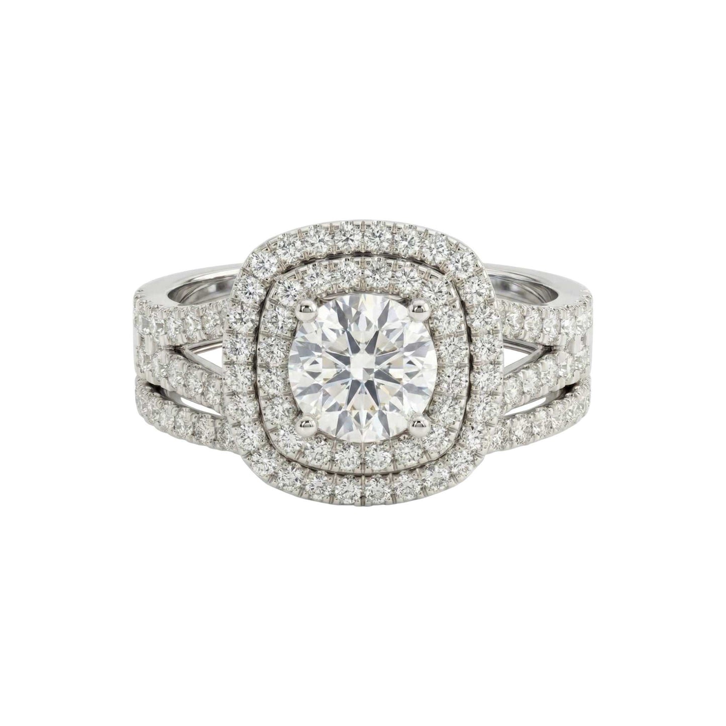 Diamond ring with a white background