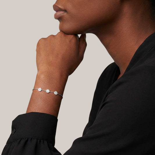 Ava Tri Natural Diamond Bracelet in 18KT Gold