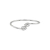 Silver bracelet with diamond accents on a white background
