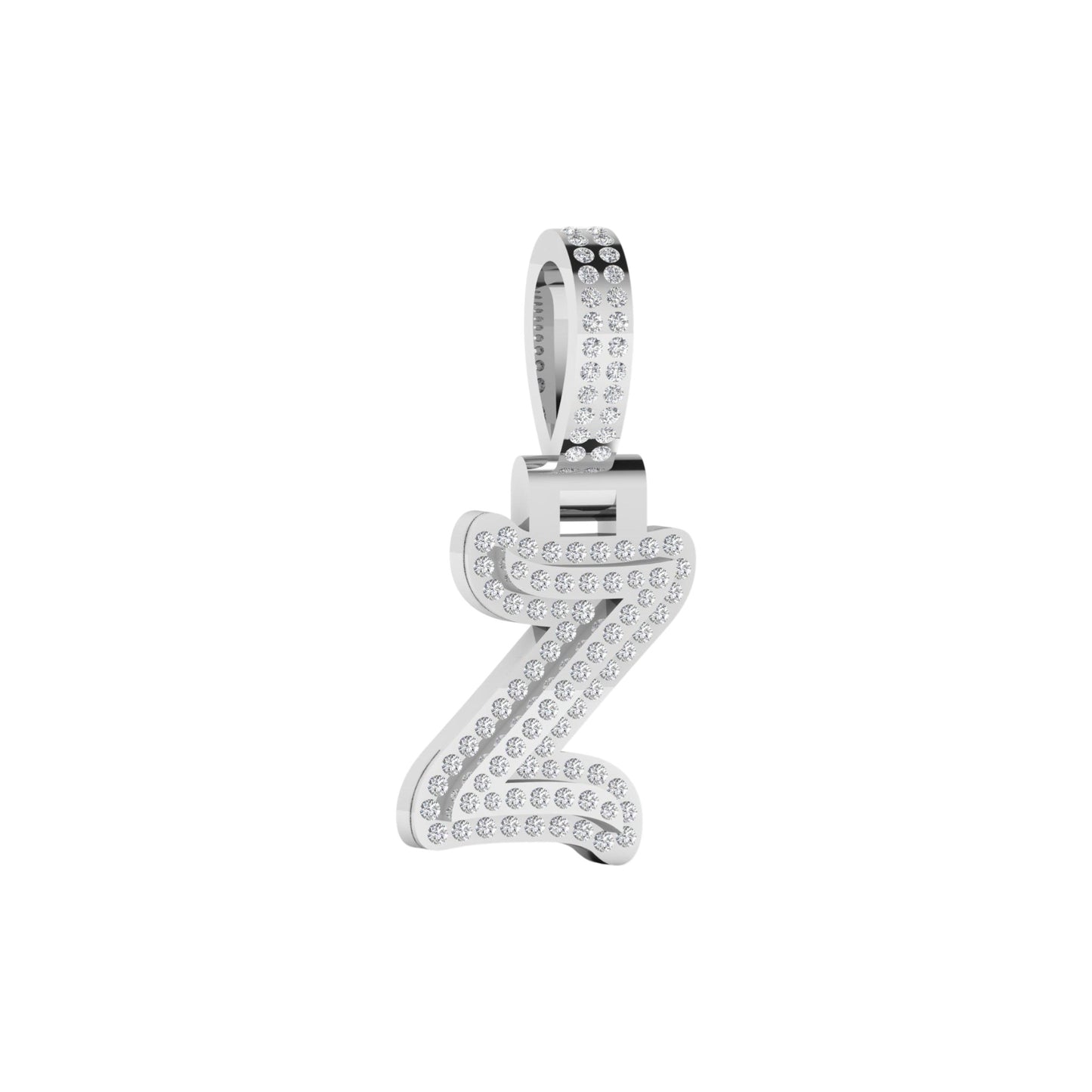 Silver pendant with the number 7 on a white background