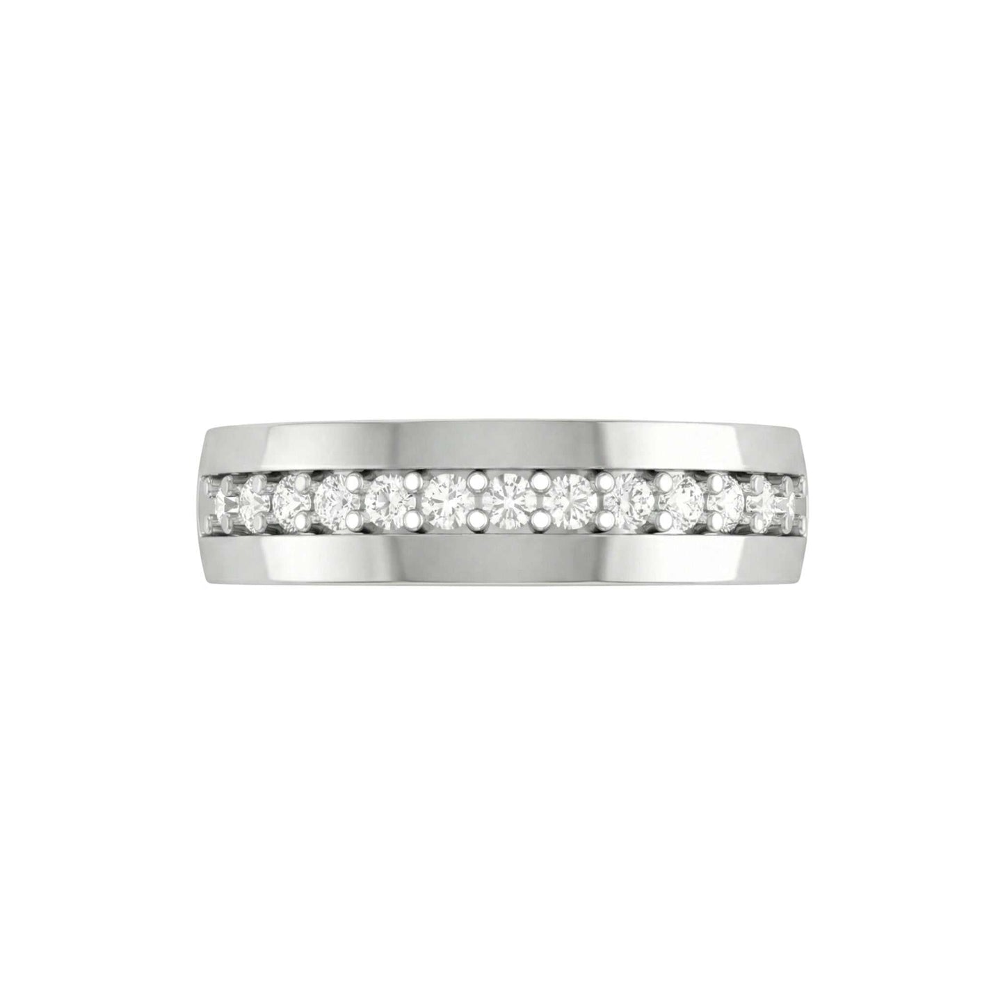 Chanel Natural Diamond Band in 18KT gold with channel-set 0.43ct VVS diamonds, FG color, polished finish.