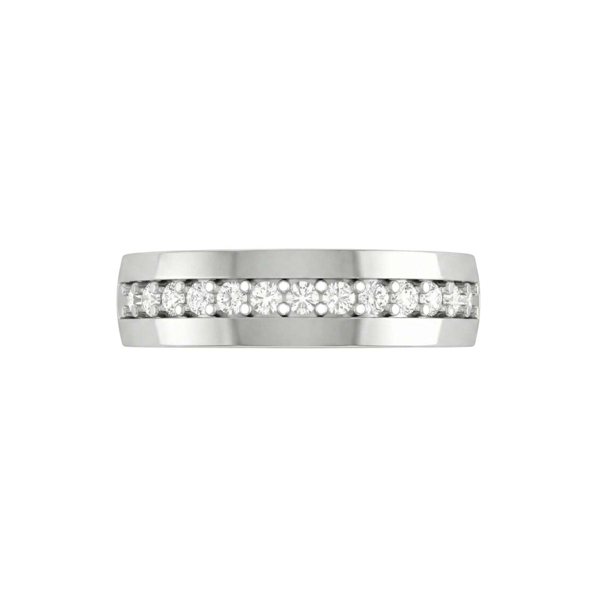 Chanel Natural Diamond Band in 18KT gold with channel-set 0.43ct VVS diamonds, FG color, polished finish.