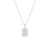 Diamond pendant necklace on a white background