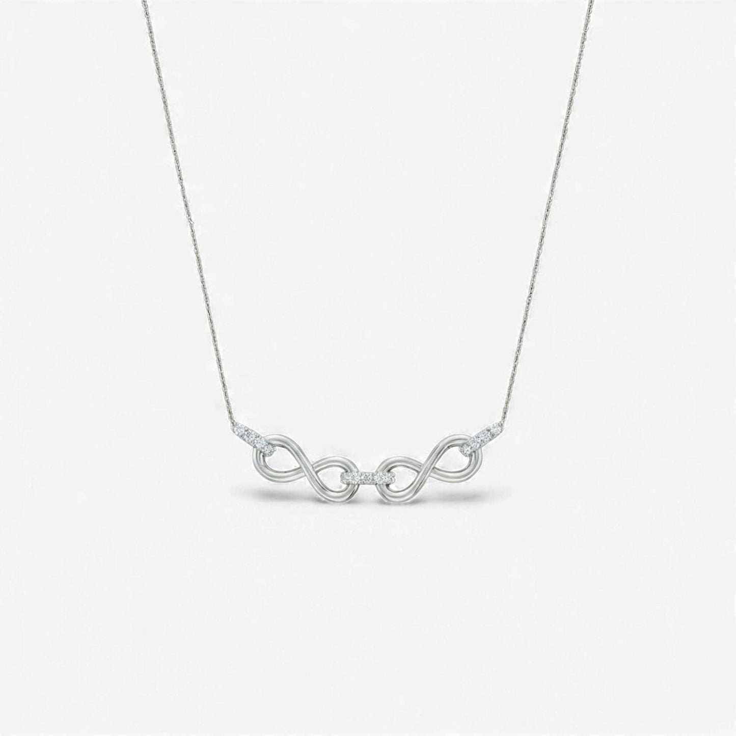 Joan Horizontal Diamond Necklace in 18KT gold with natural round brilliant diamonds, elegant modern design