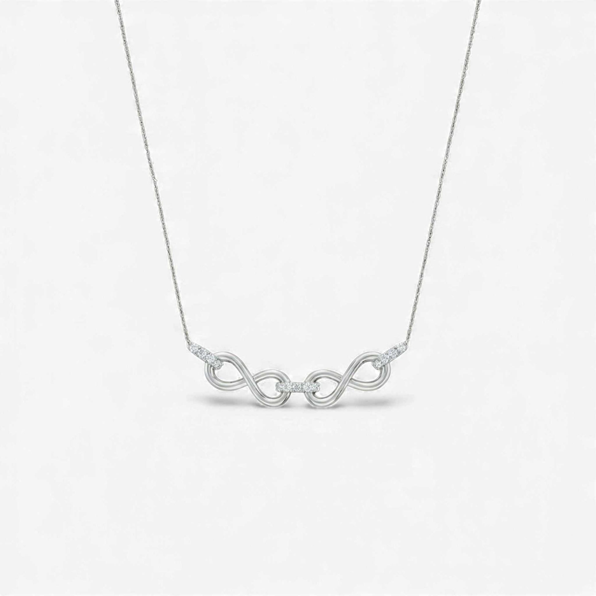 Joan Horizontal Diamond Necklace in 18KT gold with natural round brilliant diamonds, elegant modern design