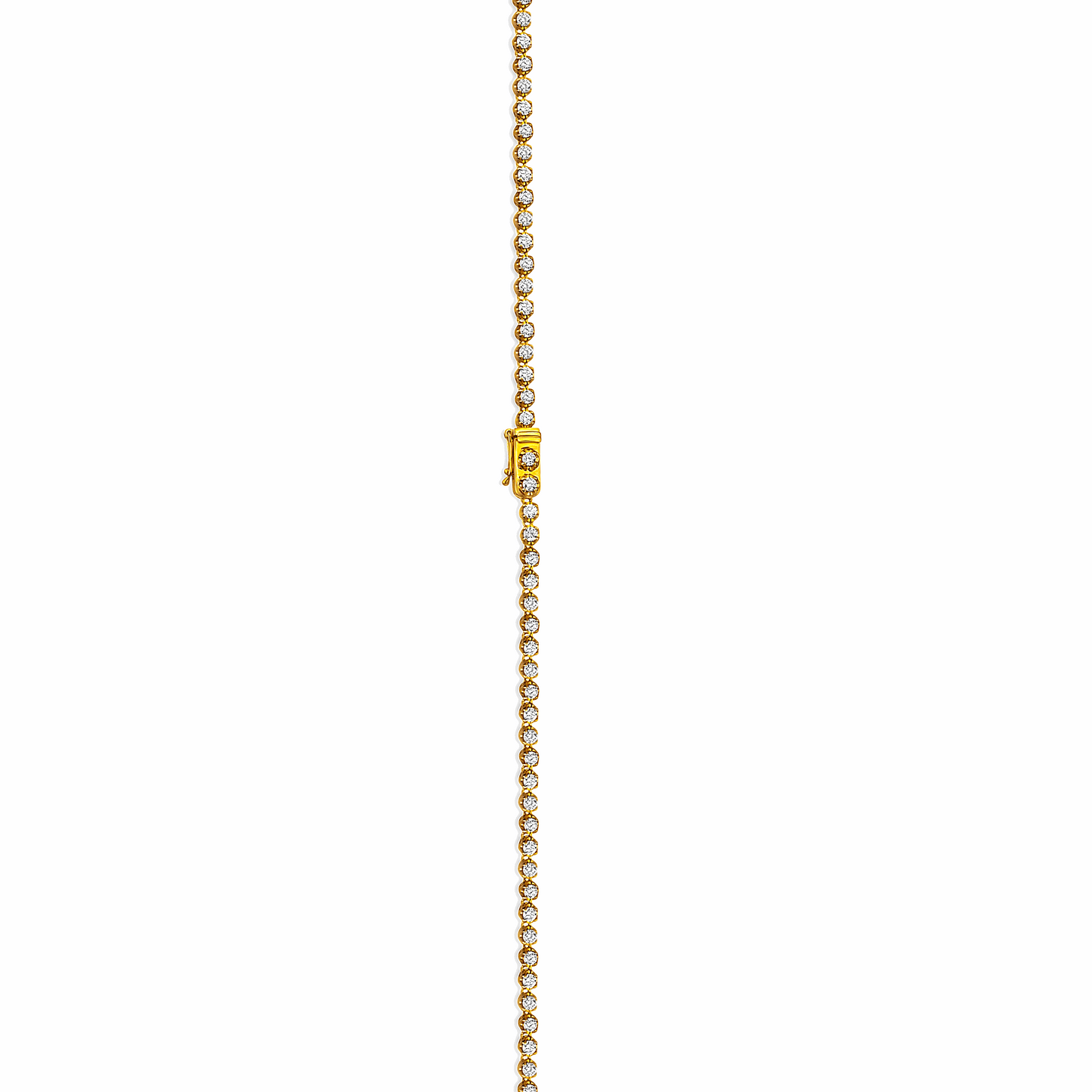 Gold chain necklace on a white background