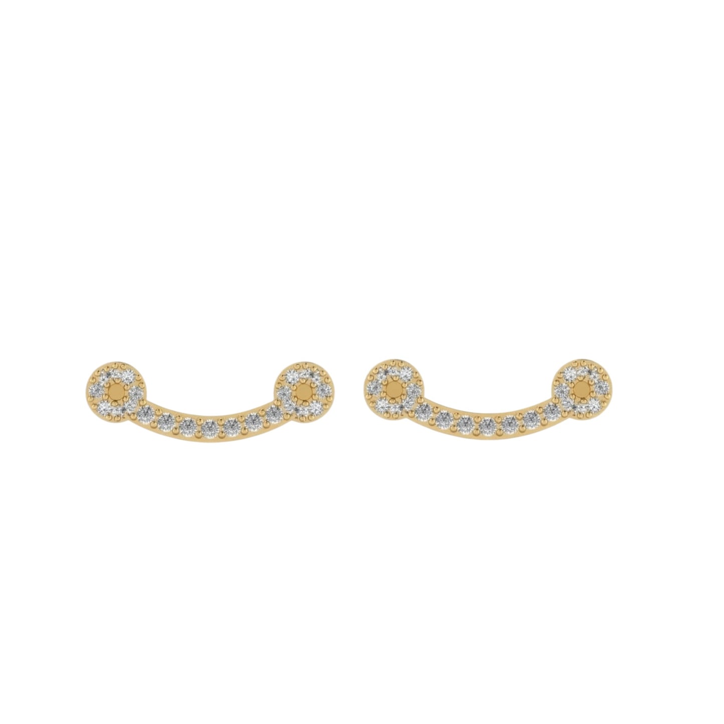 Pair of gold earrings with gemstones on a white background