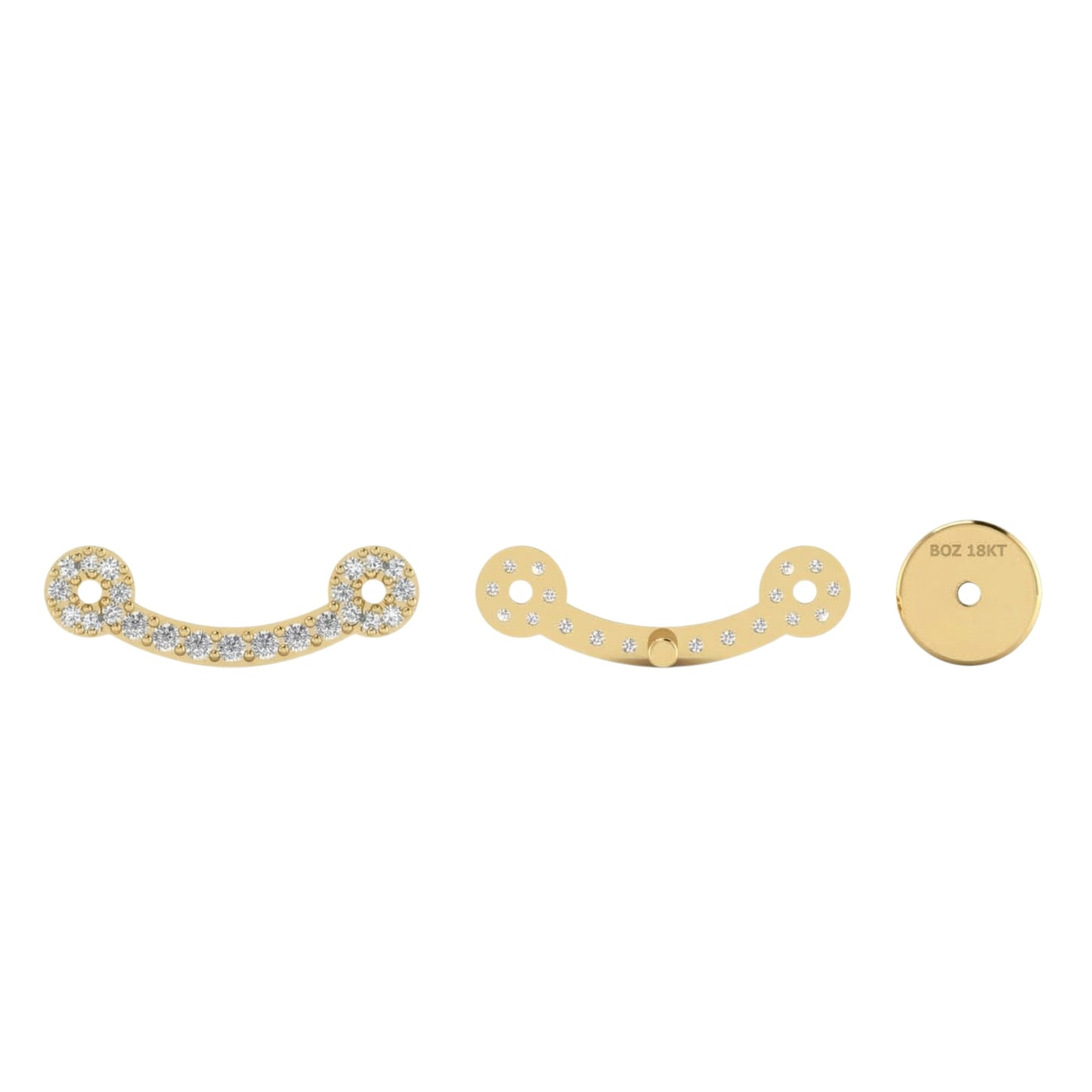 Gold jewelry pieces with gemstones on a white background