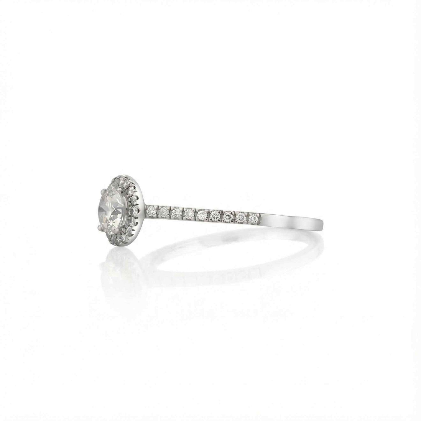 Diamond ring with a white background