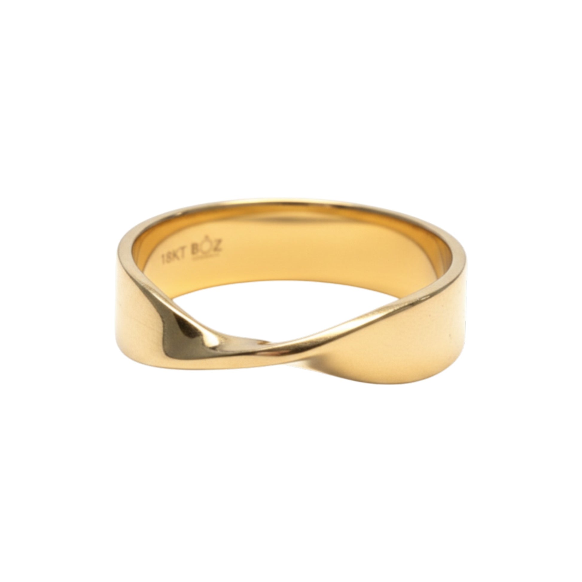 Gold ring with a white background