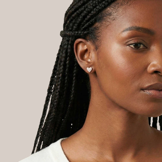 Ava Heart Shape Diamond Studs in 18KT Gold