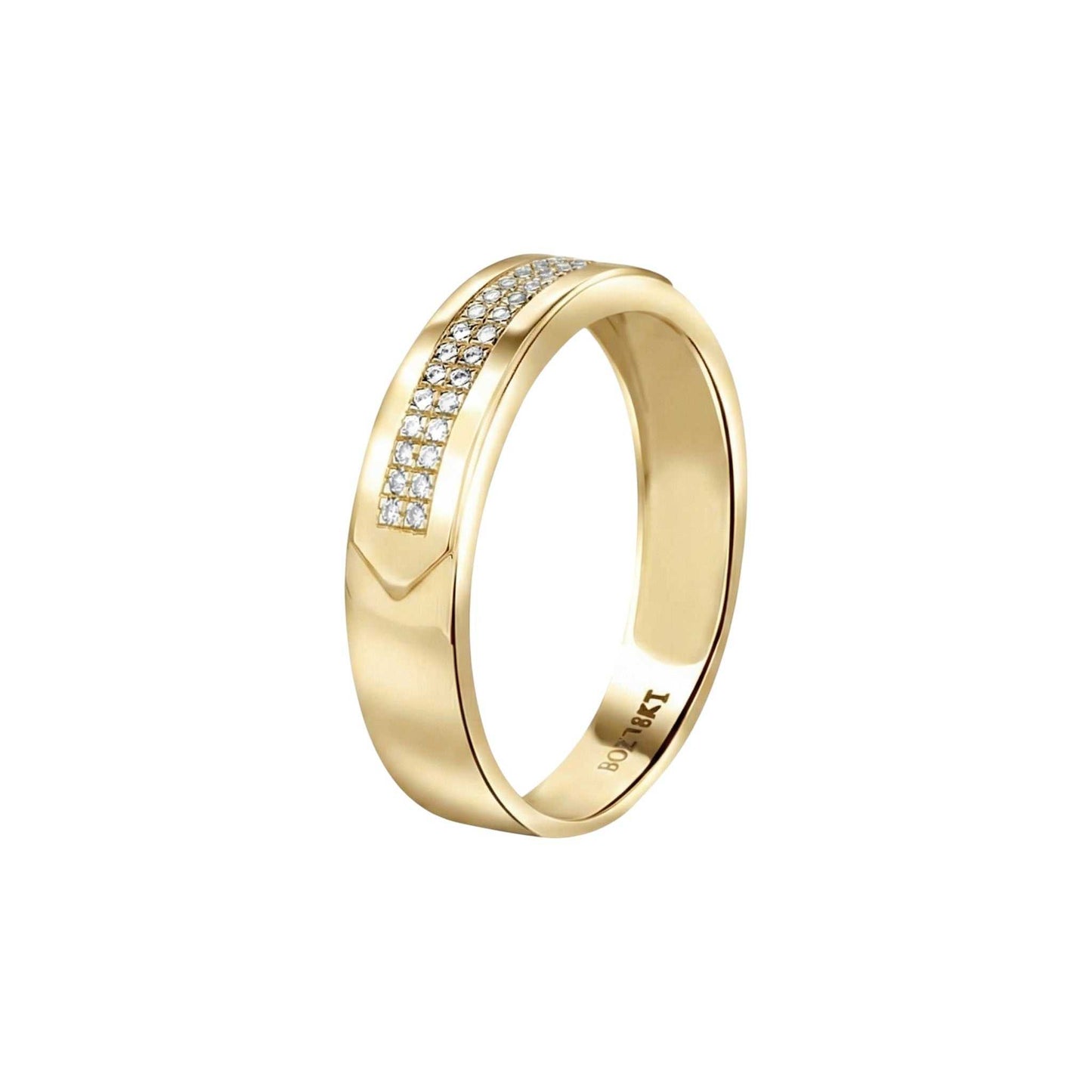 Zion Natural Diamond Band in 18KT Gold