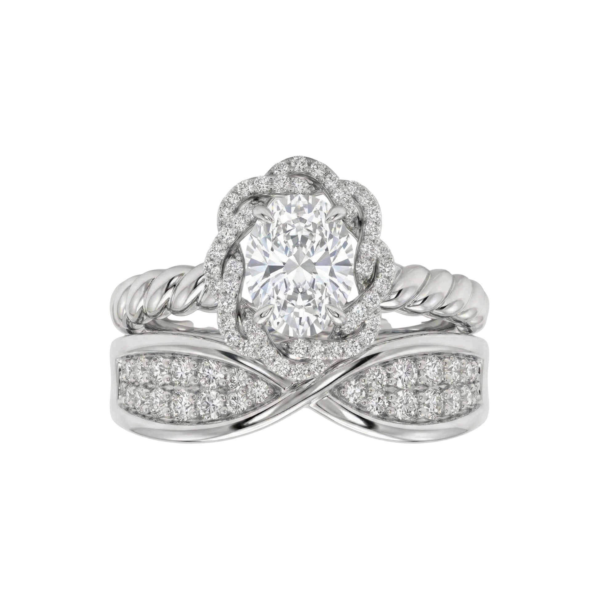 Diamond ring with a white background