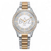 BOZ Ziva Moissanite Watch with two-tone steel bracelet and sparkling moissanite bezel and dial accents