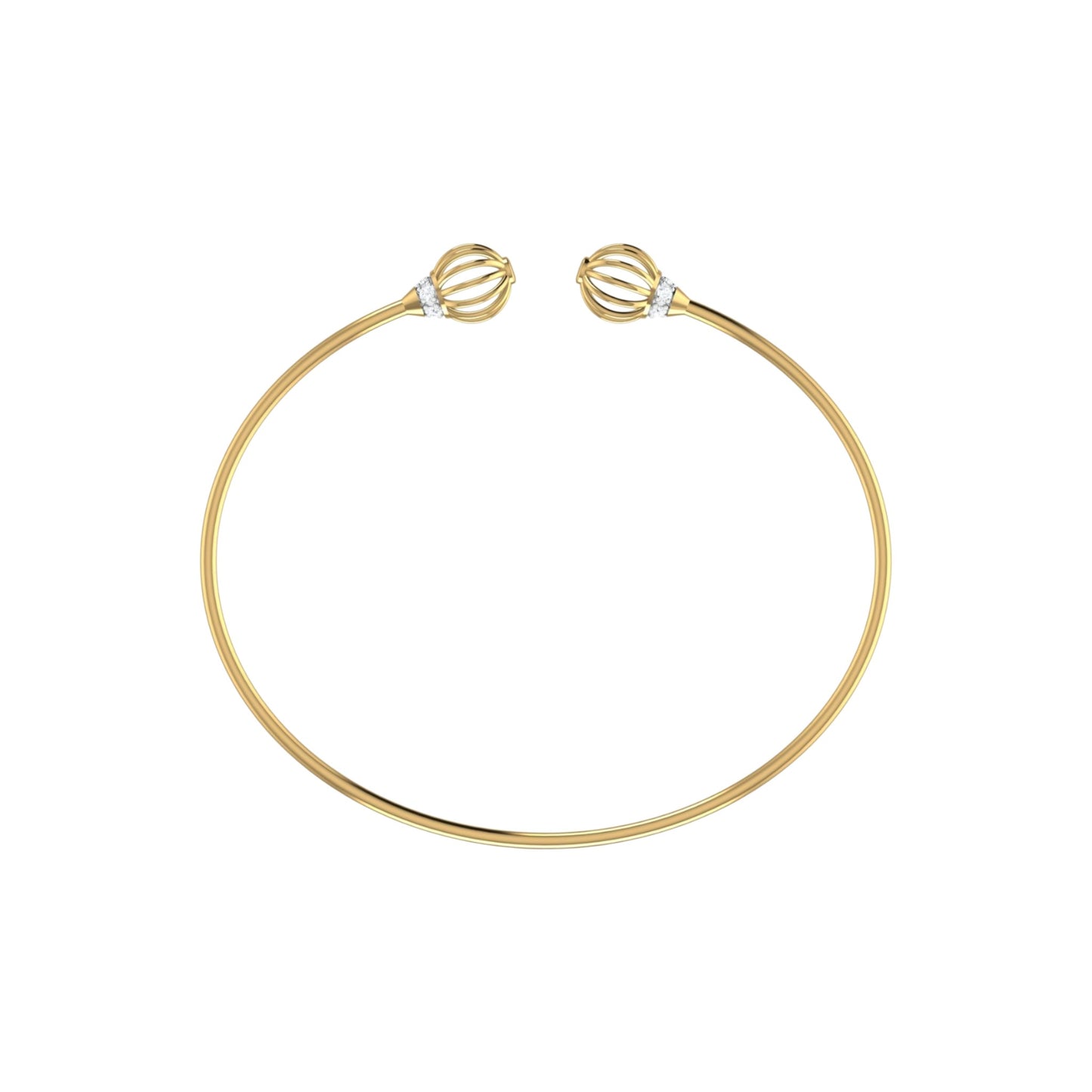 Gold bracelet with intricate design on a white background