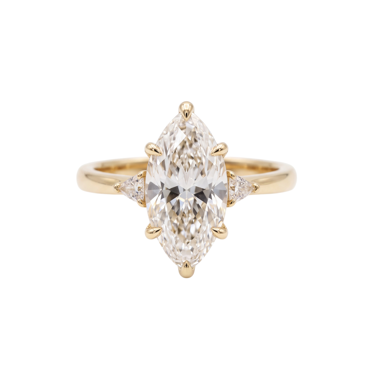 Vina Marquise Cut Moissanite Engagement Ring in 18KT Gold