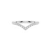 Wishbone Curve Moissanite Band in 18K gold with V-shaped design and VVS1 D moissanite stones