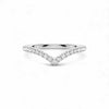 Wishbone Curve Natural Diamond Band in 10KT gold with delicate natural diamonds in a V-curve design.