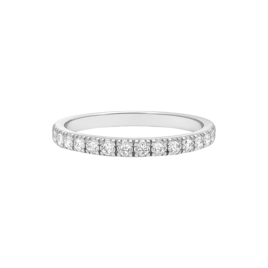 2MM Pave Moissanite Band in 925 sterling silver with continuous VVS1 D moissanite stones for elegant sparkle