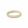 3D Pave CZ Band in 10K gold with cubic zirconia stones in a three-dimensional design