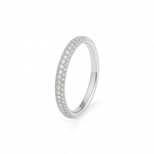 3D Diamond Pave Band in 18K Gold